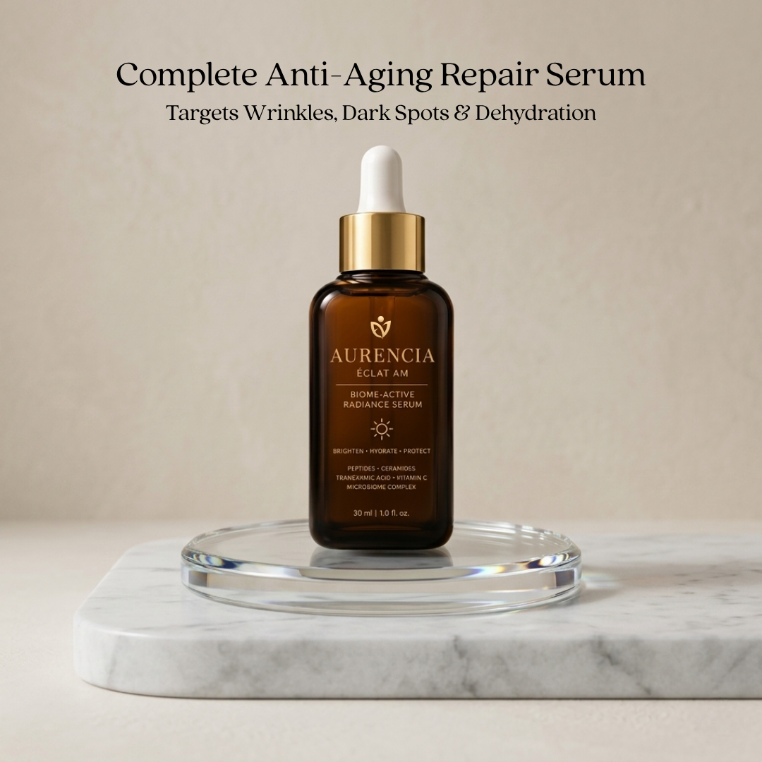 Aurencia Éclat AM + PM Anti-Aging Serum Duo | Complete Day & Night Skin Renewal Routine | 50ml + 50ml