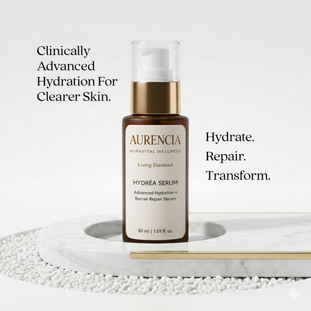 Aurencia Hydréa Face Hydration Serum | Hyaluronic Acid, Niacinamide & Vitamin C | 30ml